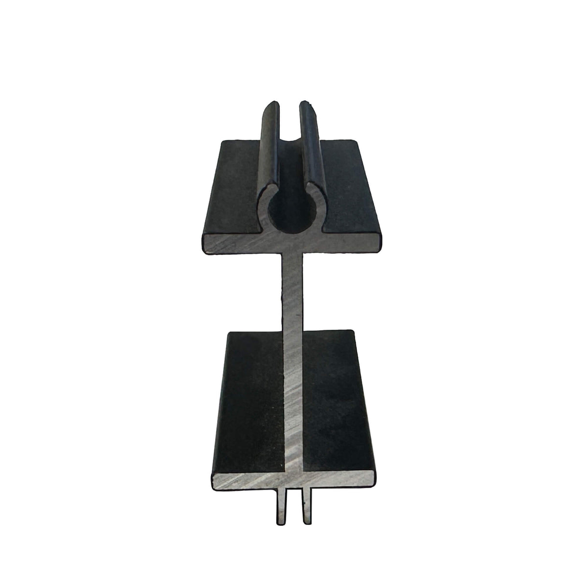 Front view of a Charcoal Aluminium Spacer on a white background.