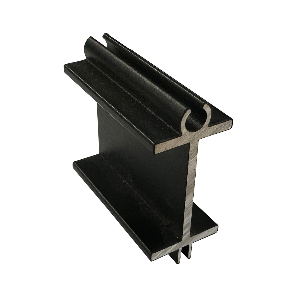Charcoal aluminium spacer on a white background.