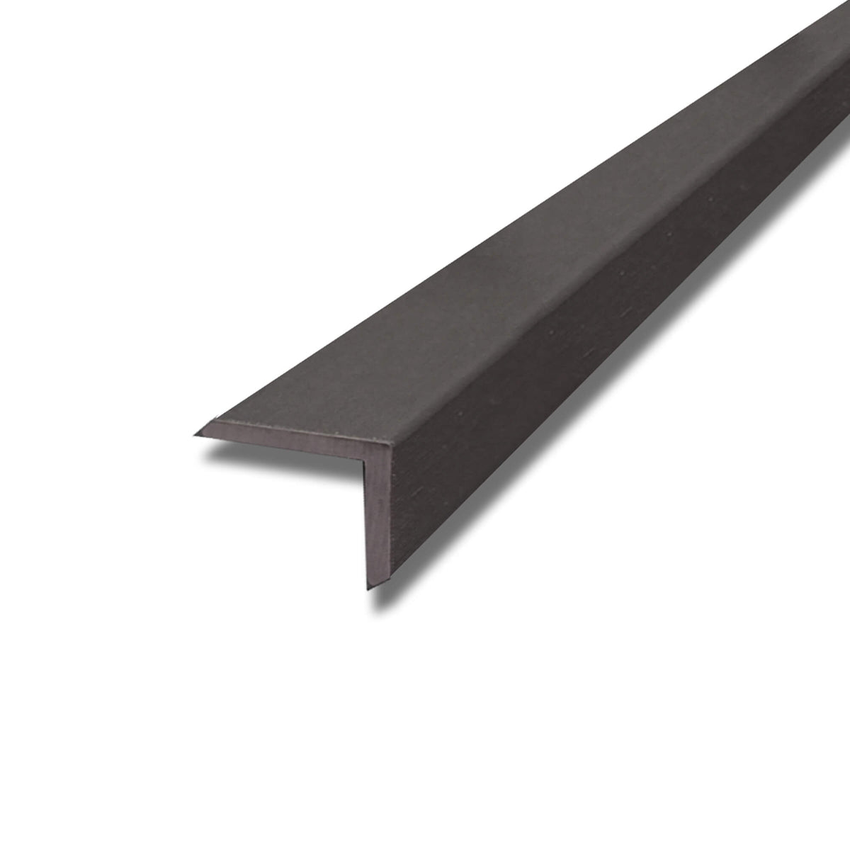 A Dark Grey Co-Extruded Composite Cover Strip on a white background.