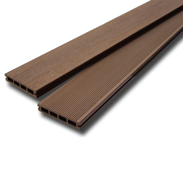 Coffee Woodgrain/Ribbed Composite Decking