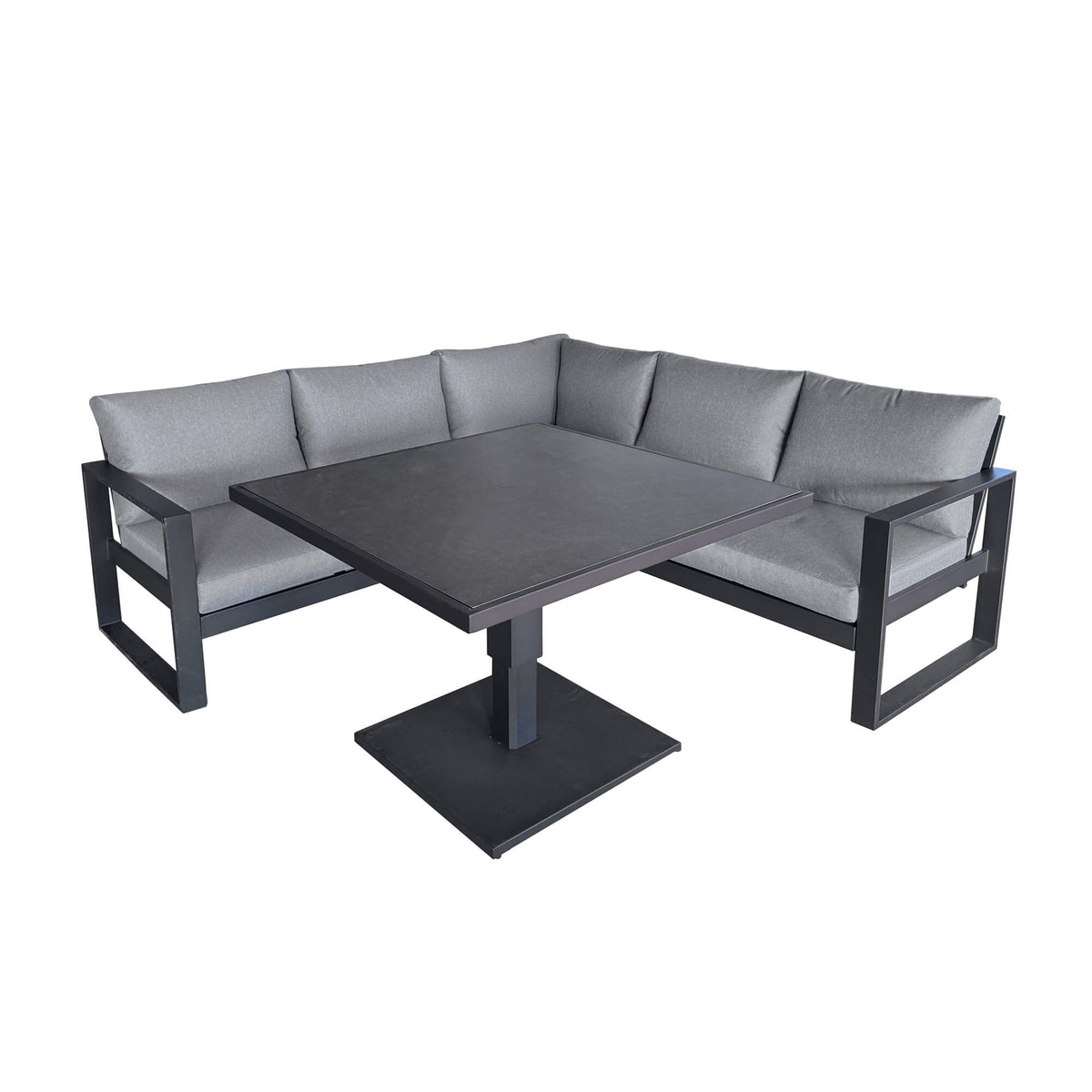 Como dark grey outdoor corner set on a white background.