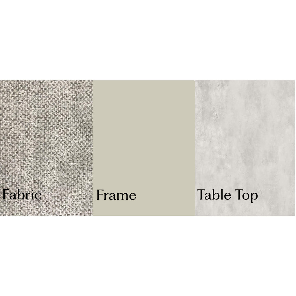 Materials used in the Como L-Shaped outdoor furniture corner set.
