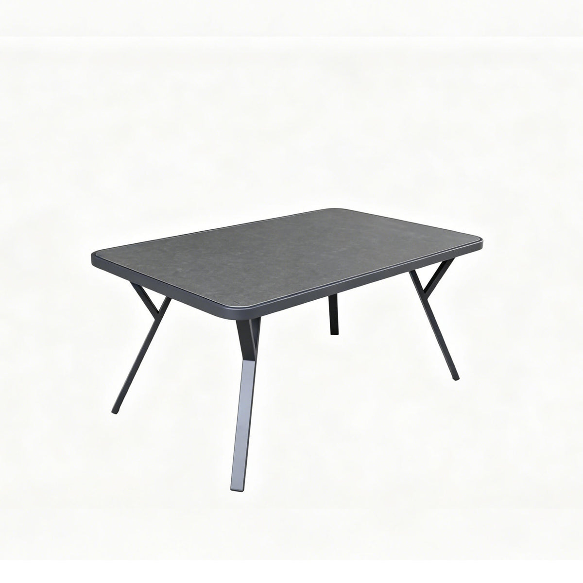 The Garda dark grey outdoor dining table shown on a plain white background.
