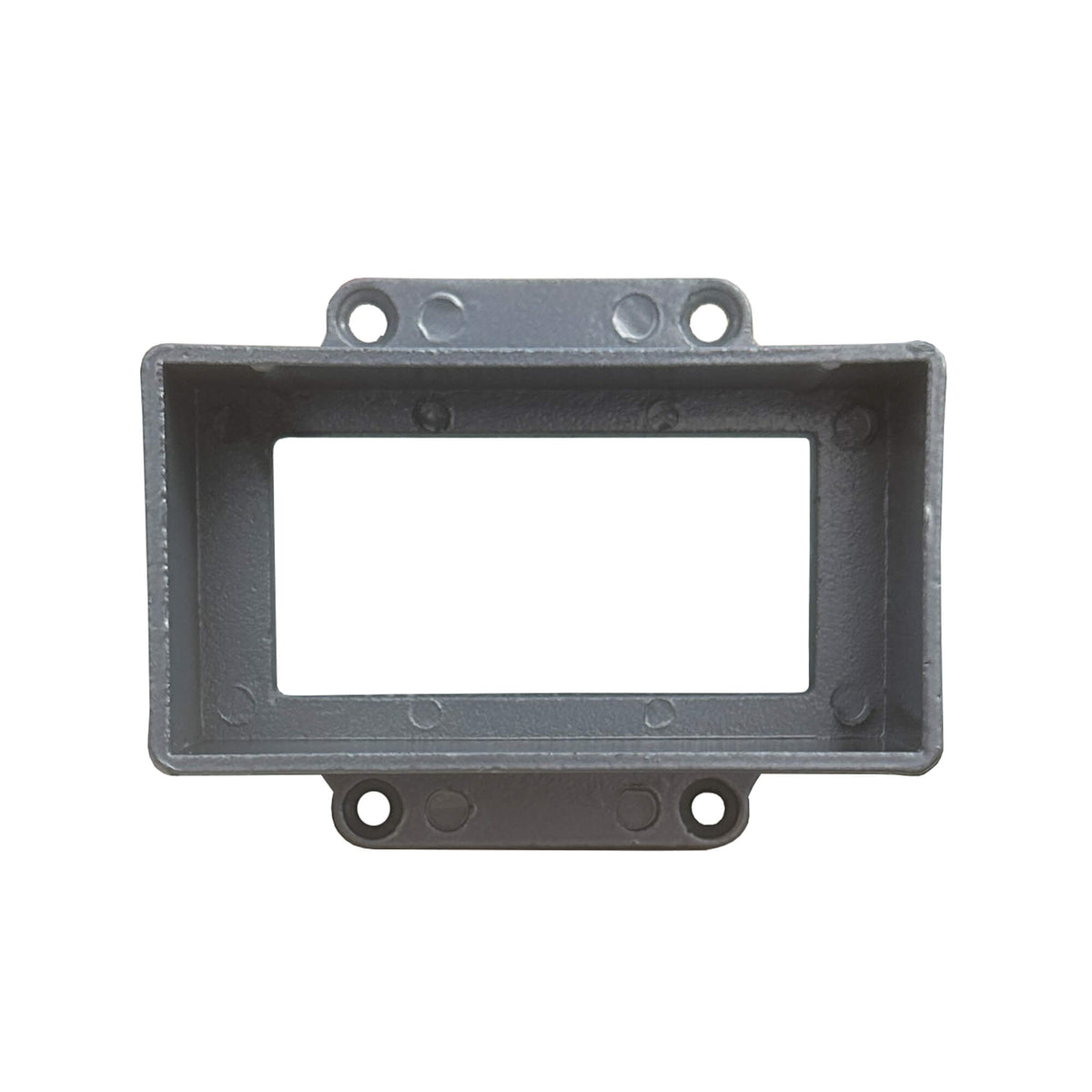 A front view of a Silver Composite Handrail Bracket on a white background.