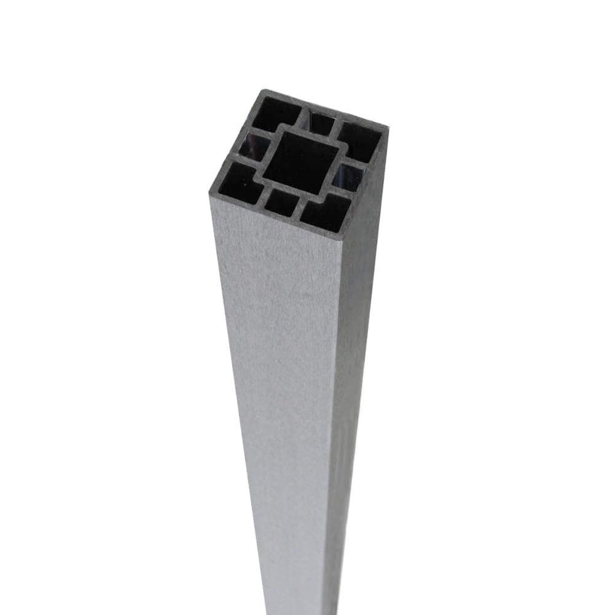 A Silver Composite Solid Post on a white background.